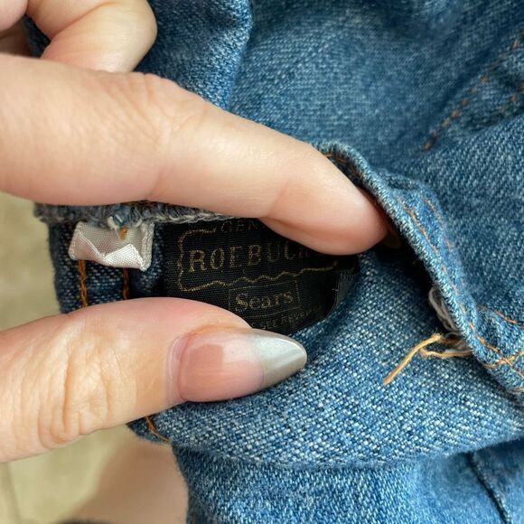 Vintage Denim Sleeveless Denim Zip Up Vest Size Medium Front Pockets Waist Coat - Picture 5 of 6